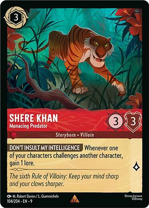 Shere Khan - Menacing Predator - 104/204 - Rare - 9 