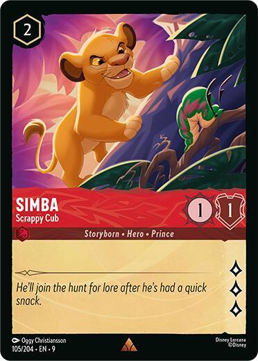 Simba - Scrappy Cub - 105/204 - Rare - 9 1