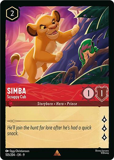 Simba - Scrappy Cub - 105/204 - Rare - 9