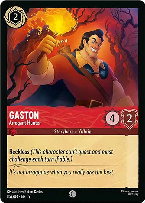 Gaston - Arrogant Hunter - 115/204 - Common - 9 