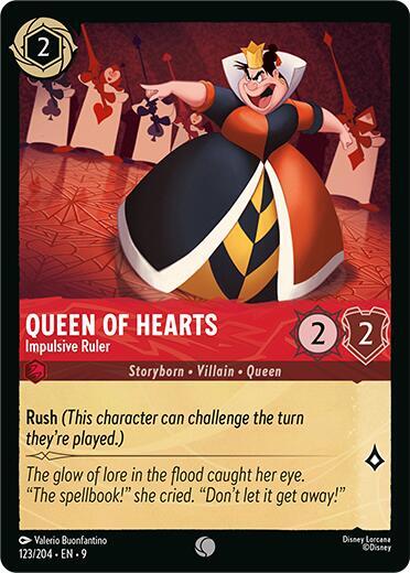 Queen of Hearts - Impulsive Ruler - 123/204 - Common - 9  1