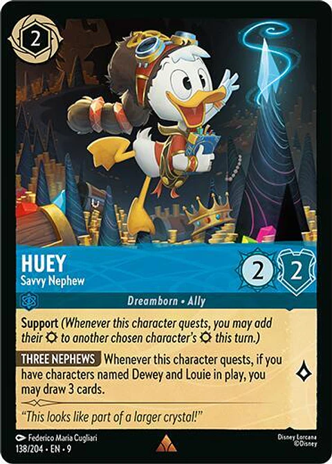 Huey - Savvy Nephew - 138/204 - Rare - 9 