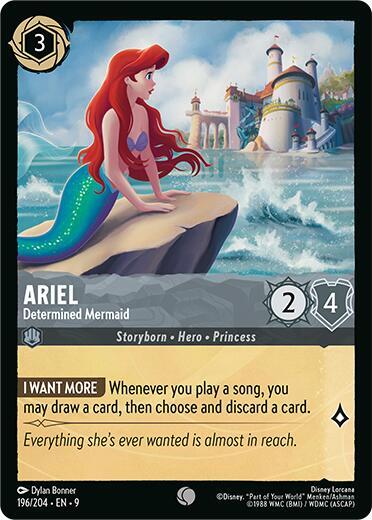 Ariel - Determined Mermaid - 195/204 - Common - 9 1