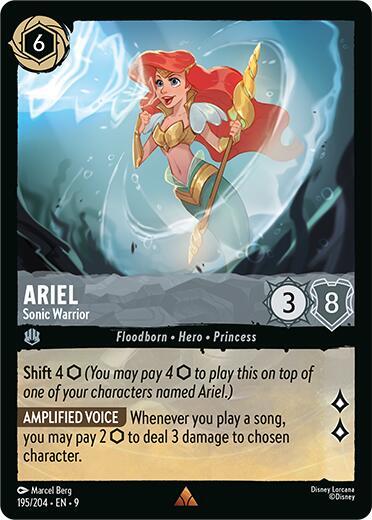 Ariel - Sonic Warrior - 195/204 - Rare - 9  1