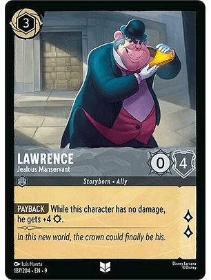 Lawrence - Jealous Manservant - 187/204 - Uncommon - 9 