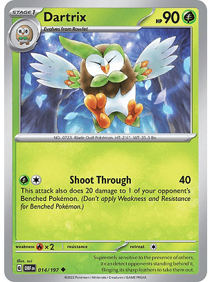 Dartrix - 014/197 - Uncommon - OBF 