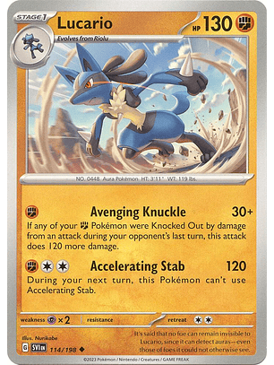 198 Lucario - 114/198 - Uncommon - SVI