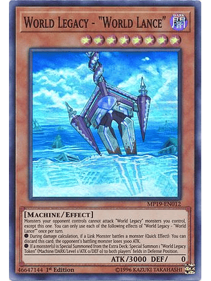 World Legacy - World Lance - MP19-EN012 - Super Rare 