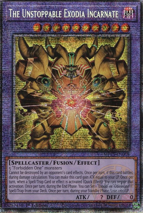 The Unstoppable Exodia Incarnate - MP25-EN008 - Starlight Rare