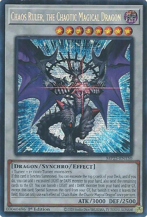Chaos Ruler, the Chaotic Magical Dragon - MP25-EN150 - Prismatic Secret Rare 