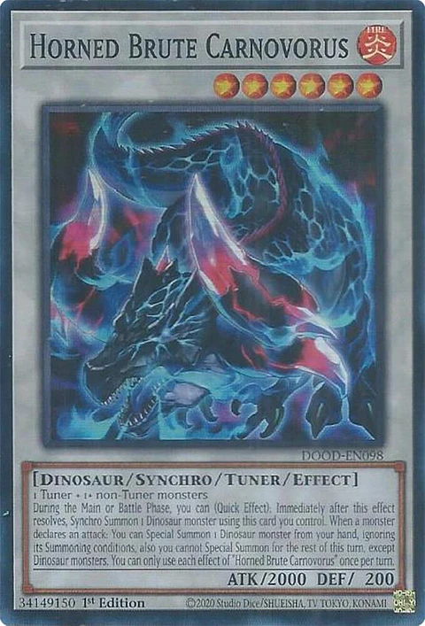 Horned Brute Carnovorus - DOOD-EN098 - Super Rare 