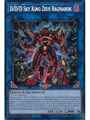 D/D/D Sky King Zeus Ragnarok - DOOD-EN049 - Secret Rare 
