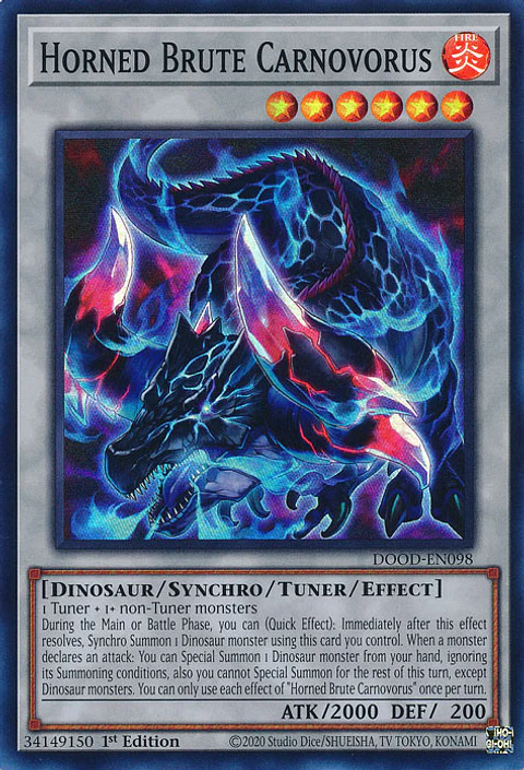 Horned Brute Carnovorus - DOOD-EN098 - Super Rare 