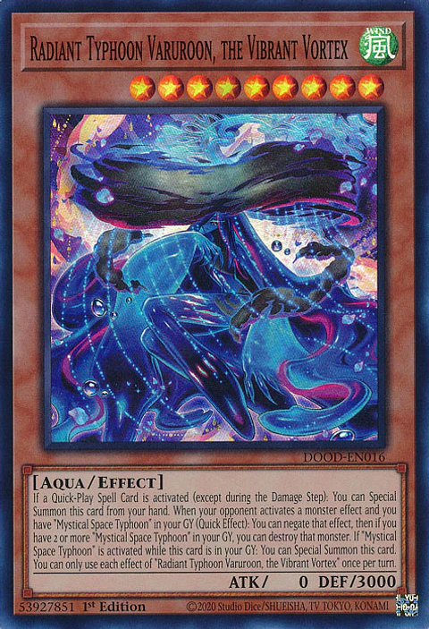 Radiant Typhoon Varuroon, the Vibrant Vortex - DOOD-EN016 - Super Rare 