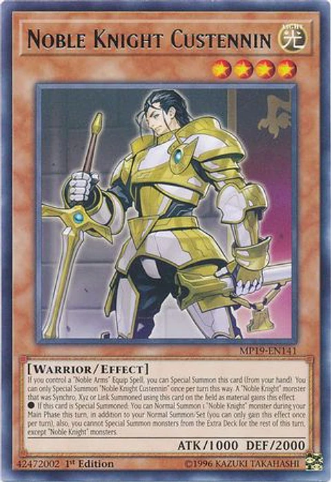 Noble Knight Custennin - MP19-EN141 - Rare 