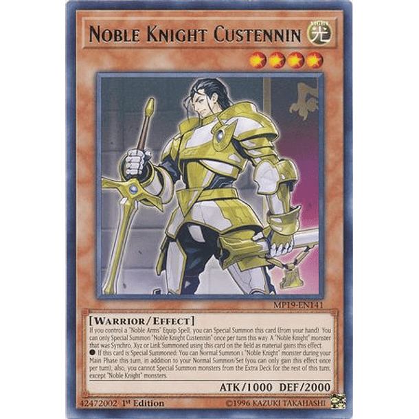 Noble Knight Custennin - MP19-EN141 - Rare 