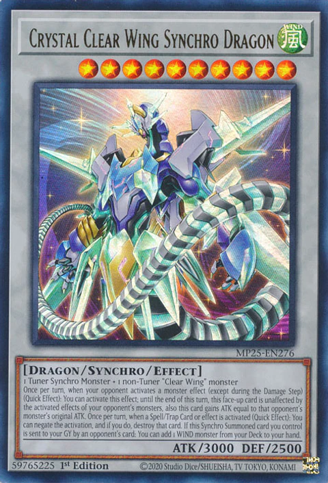 Crystal Clear Wing Synchro Dragon - MP25-EN276 - Ultra Rare