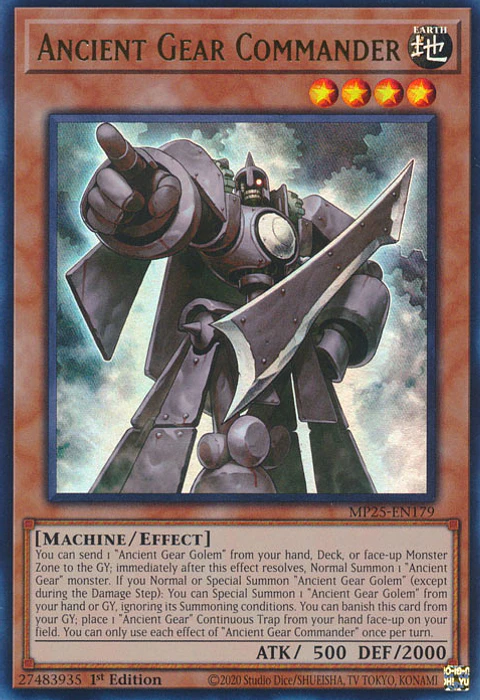 Ancient Gear Commander - MP25-EN179 - Ultra Rare 