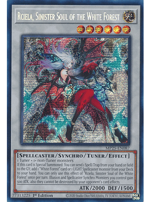 Rciela, Sinister Soul of the White Forest - MP25-EN087 - Prismatic Secret Rare