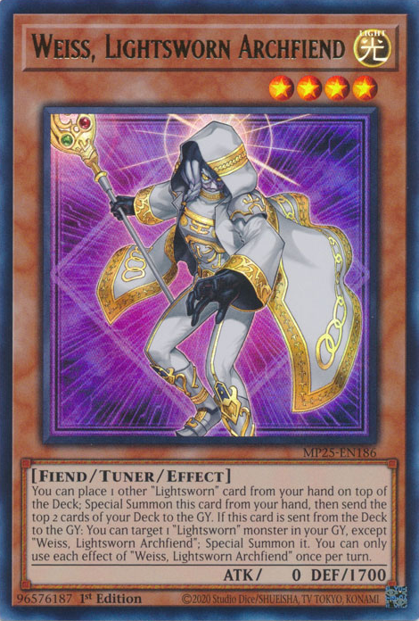 Weiss, Lightsworn Archfiend - MP25-EN186 - Ultra Rare  1