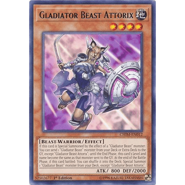  Gladiator Beast Attorix - CHIM-EN012 - Rare 