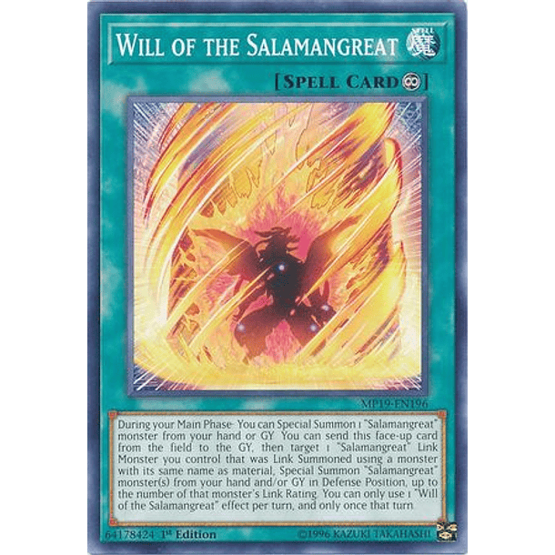 Will of the Salamangreat - MP19-EN196 - Common 
