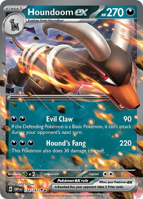 Houndoom ex - 134/197 - Rare - OBF