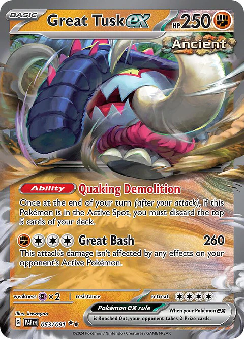 Great Tusk ex - double Rare - PAF