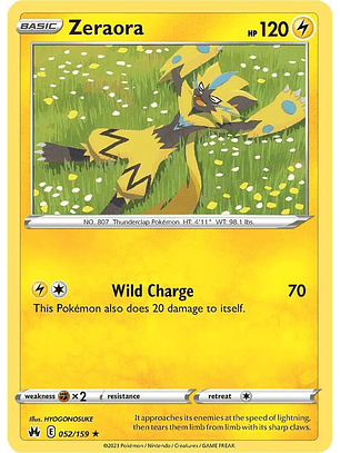 zeraora - 052/159 - Rare - CRZ