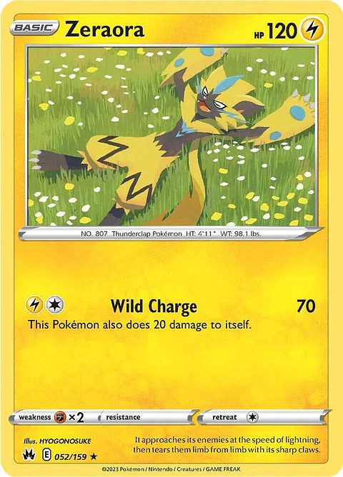 zeraora - 052/159 - Rare - CRZ