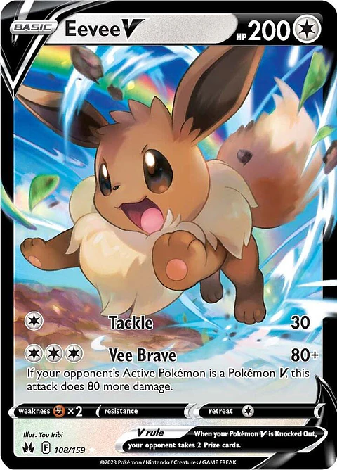 Eevee v - 108/159 - ultra Rare -CRZ