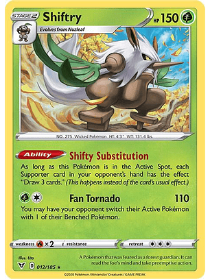 Shiftry - 012/185 - Rare - VVT