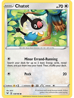 Chatot - 139/185 - Common - VVT