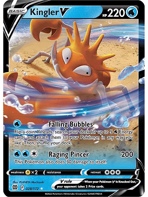 Kingler V - 028/172 - Rare - BRS