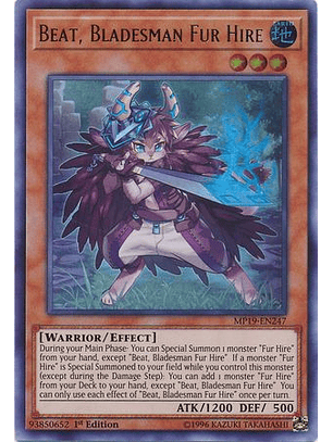 Beat, Bladesman Fur Hire - MP19-EN247 - Ultra Rare