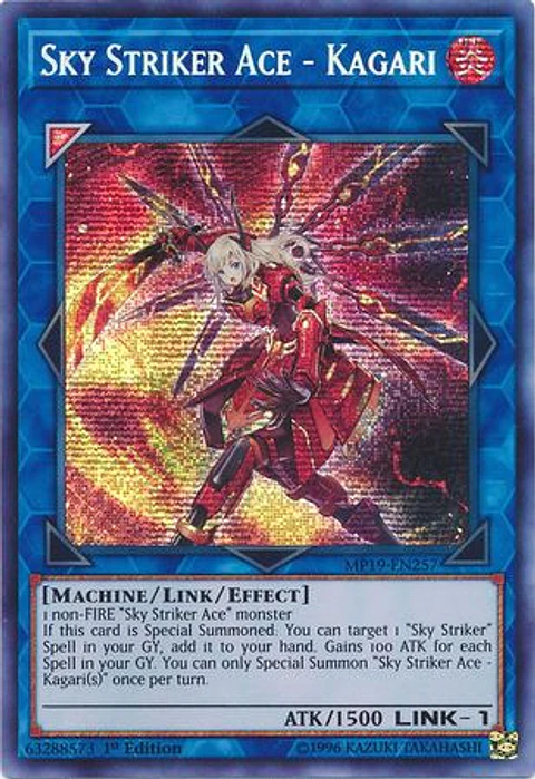 Sky Striker Ace - Kagari - MP19-EN257 - Prismatic Secret Rare 