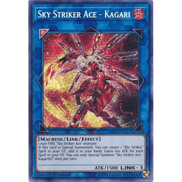 Sky Striker Ace - Kagari - MP19-EN257 - Prismatic Secret Rare 