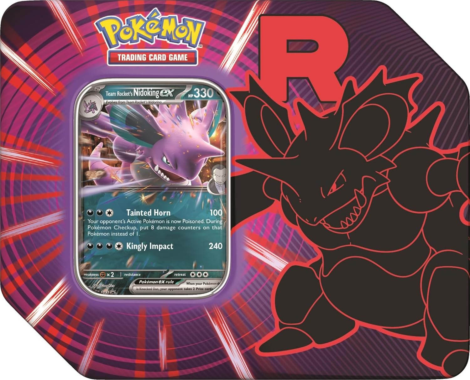Pokemon TCG: Team Rocket Tin - Nidoking ex 1
