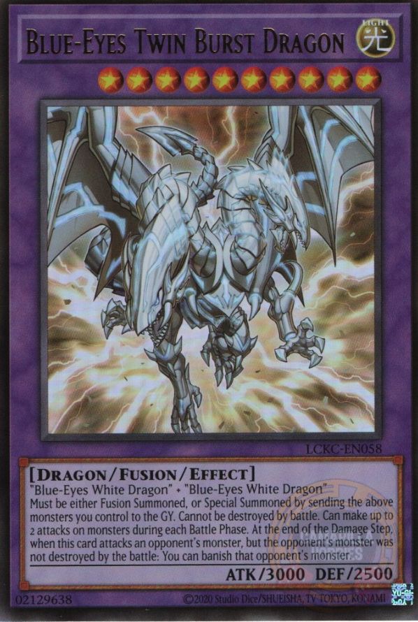 Blue-Eyes Twin Burst Dragon - LCKC-EN058 - Ultra Rare (Reprint)  1