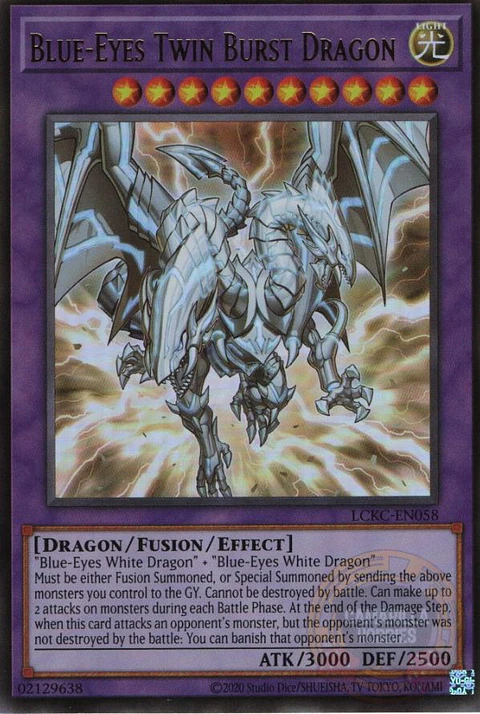 Blue-Eyes Twin Burst Dragon - LCKC-EN058 - Ultra Rare (Reprint) 