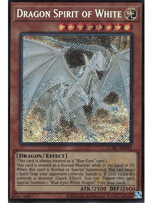 Dragon Spirit of White - LCKC-EN018 - Secret Rare (Reprint) 