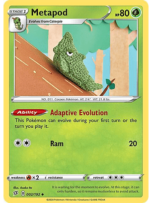 Metapod - 002/192 - RCL - Uncommon 