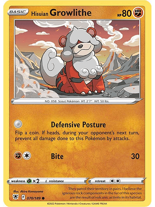Hisuian Growlithe - 070/189 - Common - ASR