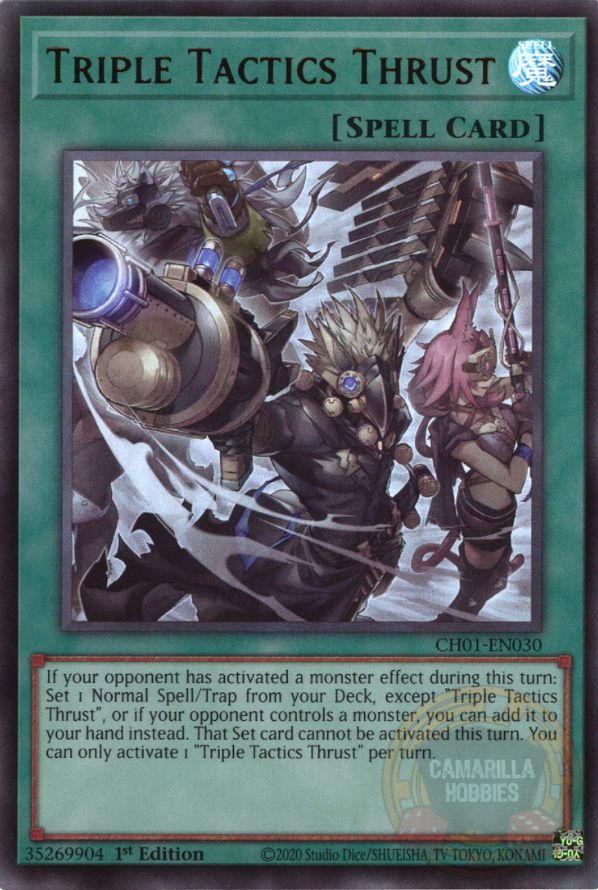 Triple Tactics Thrust - CH01-EN030 - Ultra Rare  1