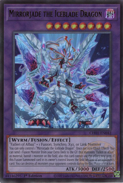 Mirrorjade the Iceblade Dragon - CH01-EN042 - Ultra Rare 
