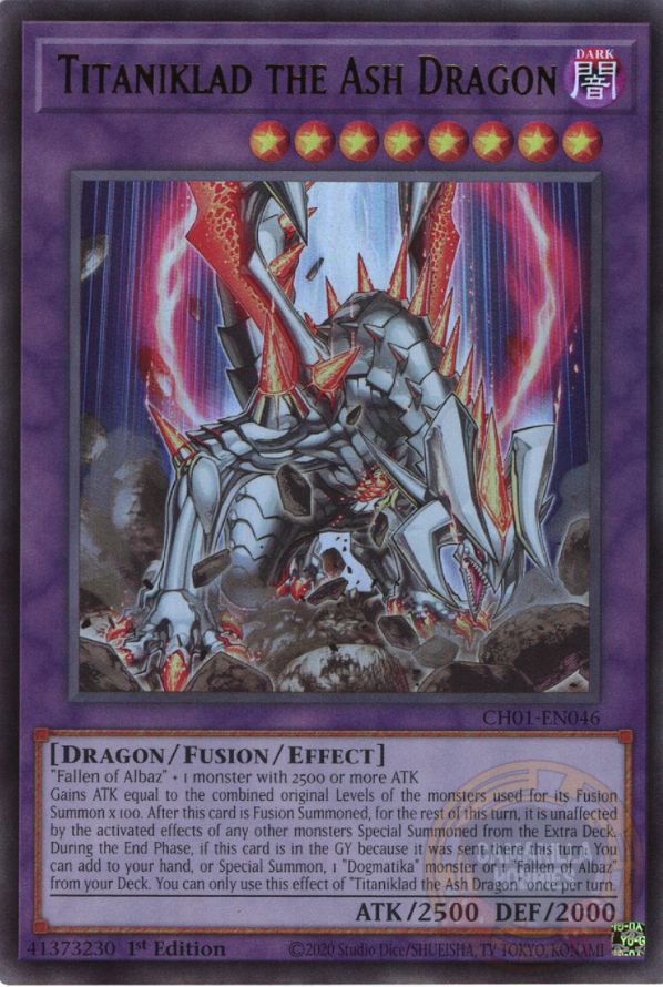 Titaniklad the Ash Dragon - CH01-EN046 - Ultra Rare  1