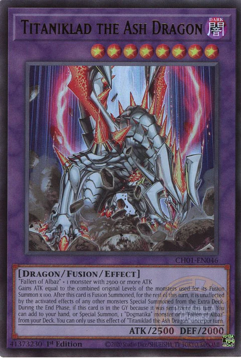 Titaniklad the Ash Dragon - CH01-EN046 - Ultra Rare 