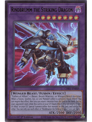 Rindbrumm the Striking Dragon - CH01-EN049 - Ultra Rare 