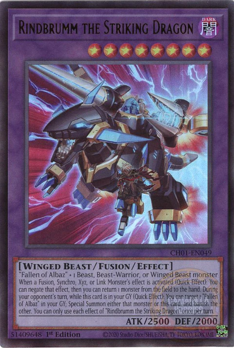 Rindbrumm the Striking Dragon - CH01-EN049 - Ultra Rare 