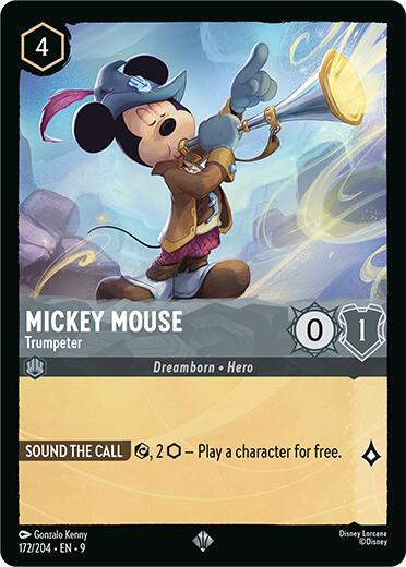 Mickey Mouse - Trumpeter - 172/204 - Super Rare - 9  1
